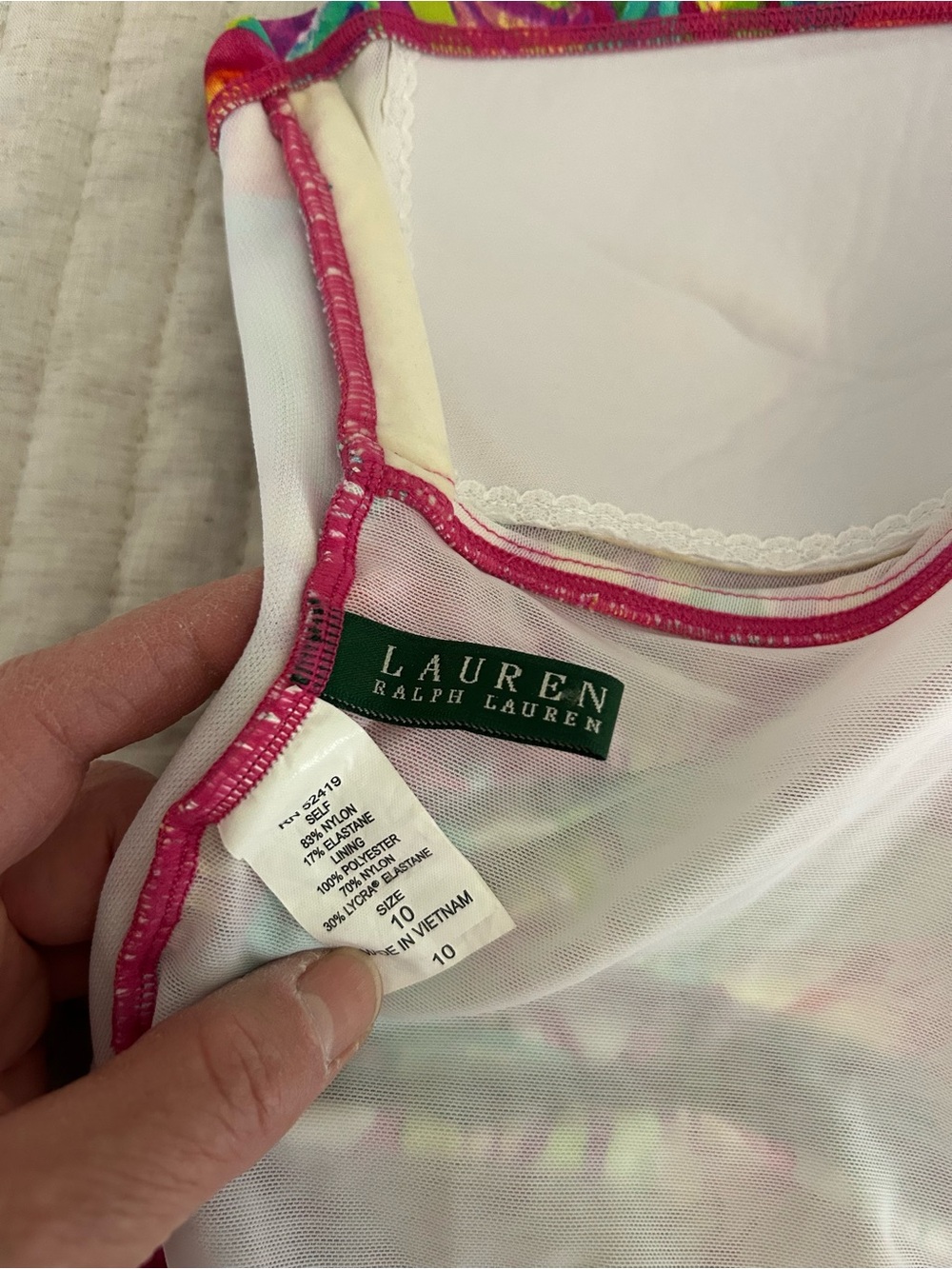 Ralph Lauren Multi Color Tropical Halter One-Piece Swimsuit - Picture 5 of 11